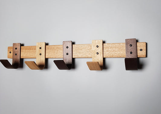 Early Morning Coat Rack With Walnut and Oak Hooks - NOIR.DESIGN