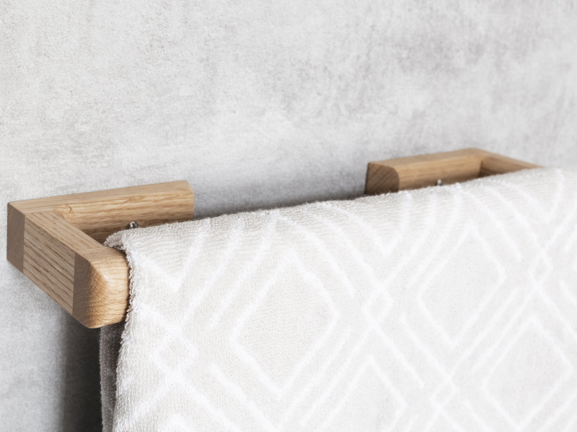 Oak towel bar