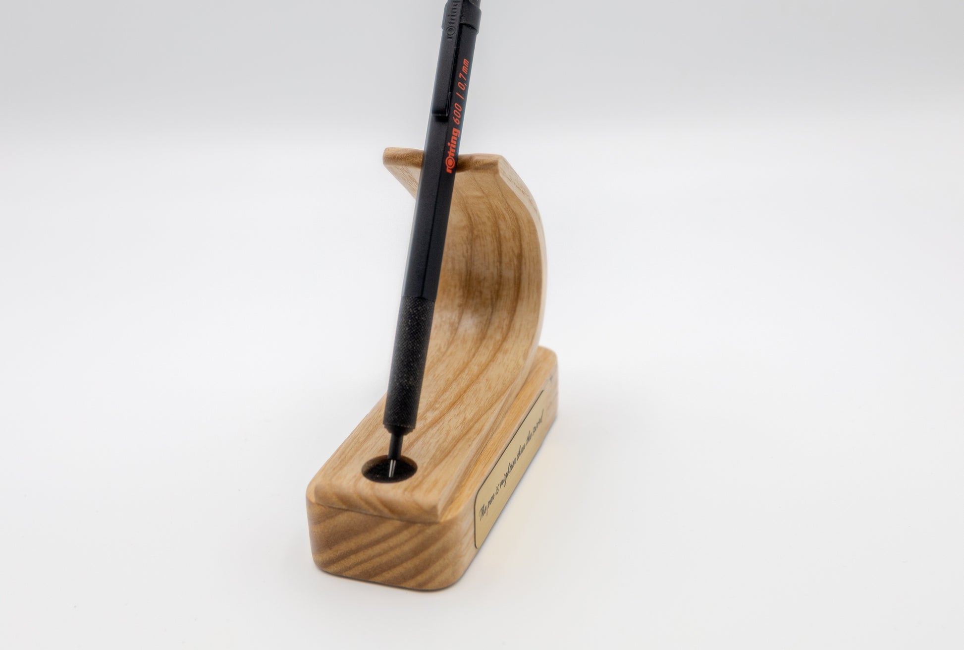 Handcrafted ash wood pen holder for professionals