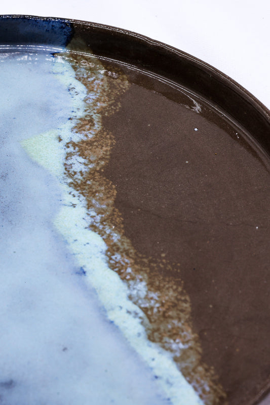 27 cm Seabrook Smoked Grey Large Stoneware Handmade Ceramic Dinner Plate