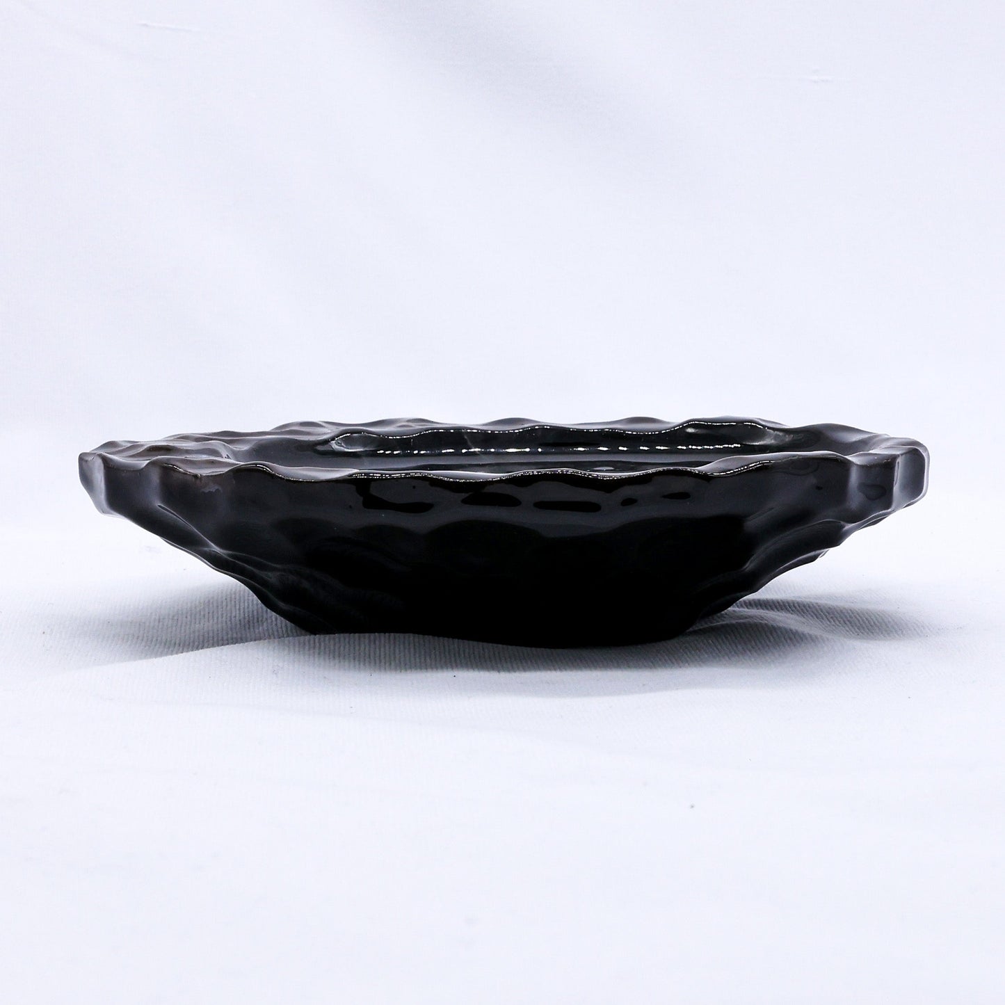 Cobalt Shadow Seashell Serenity Handmade Ceramic Plate