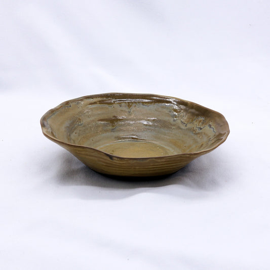 Bronze Olive Drift Lava Handmade Ceramic Stoneware Plate