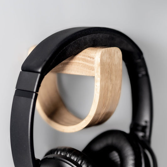 Duo I | Wall Mounted Headphone Holder - Oak